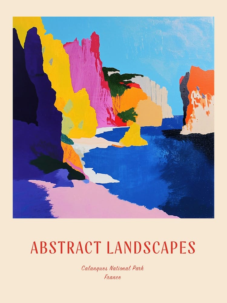 Colourful Abstract Calanques National Park France 1 Poster