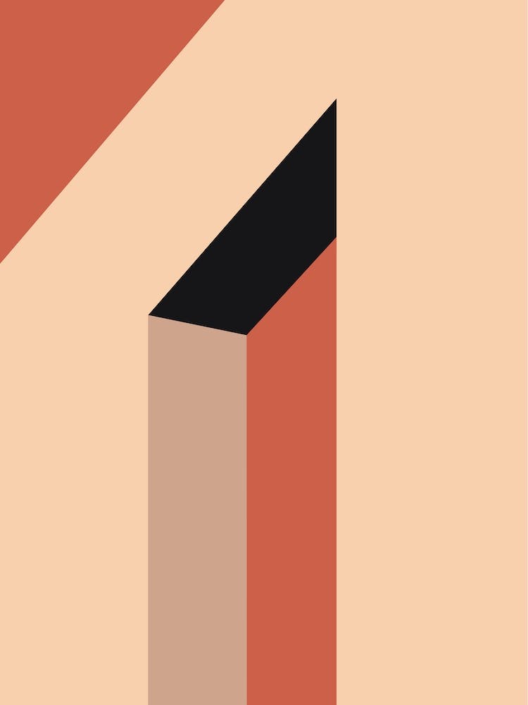 Bauhaus Architecture Sunset 2 Brick Red