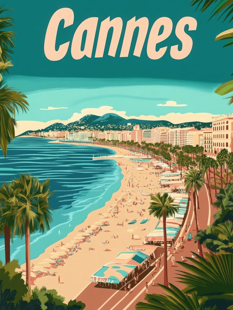 Aihrgdesign A Vintage Travel Poster Of Cannes 2