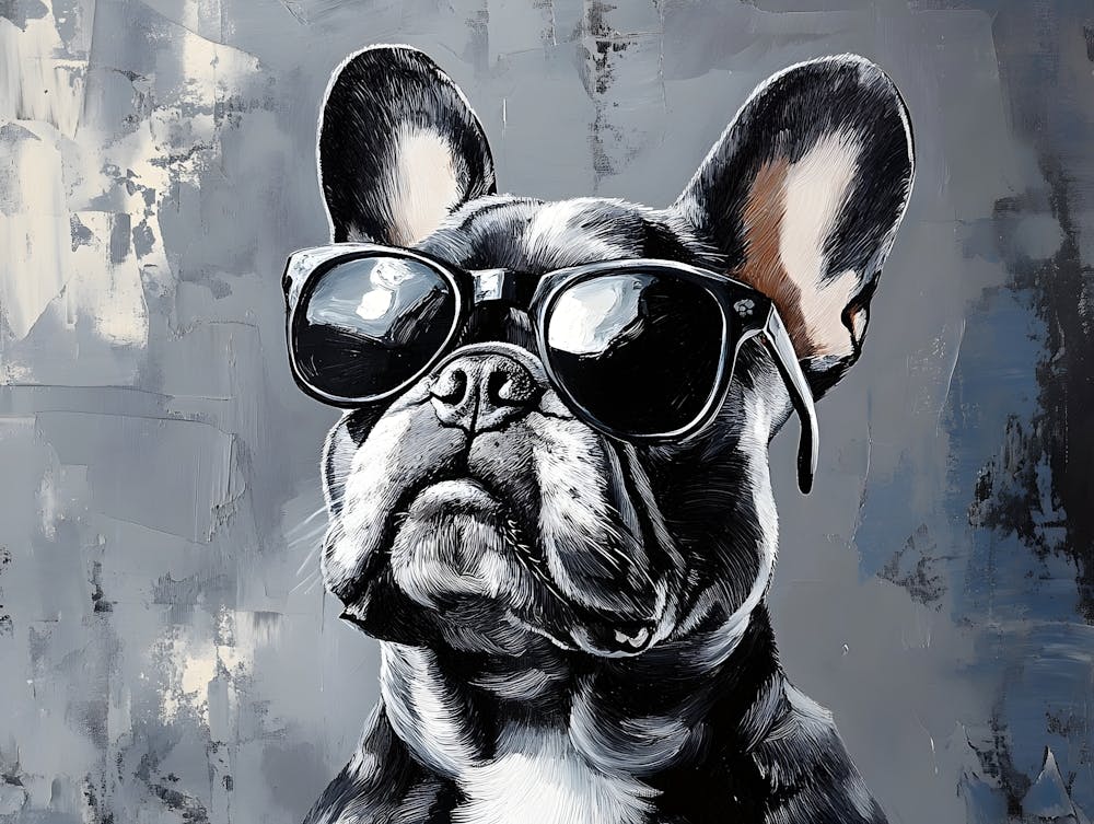 Frenchie Wearing Sunglasses 1