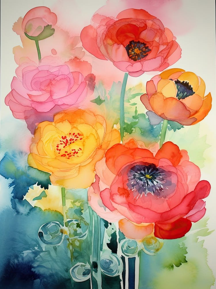 Ranunkel Blumenillustration 2
