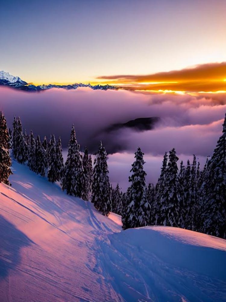 Valle Nevado, Chile Sunrise Skiing Poster