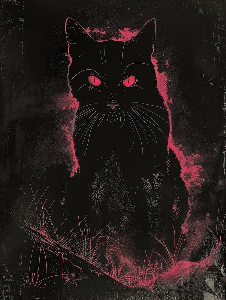 Black Cat With Red Eyes 2