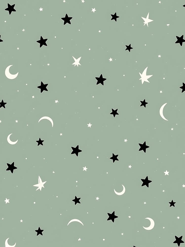 Sage Green Petal Silhouettes