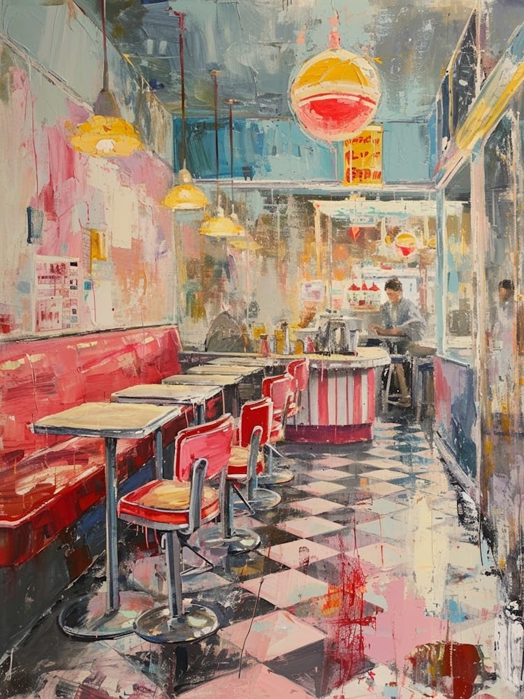 Kitsch Retro American Diner Brushstroke 2