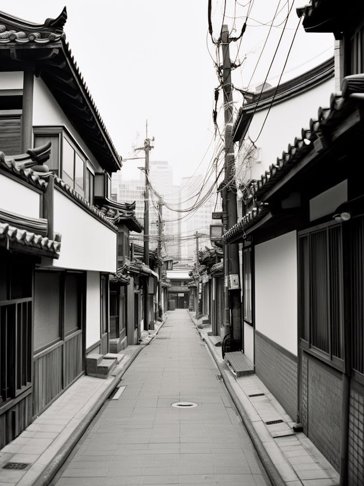 Seoul, South Korea, Black And White Old Photo 1