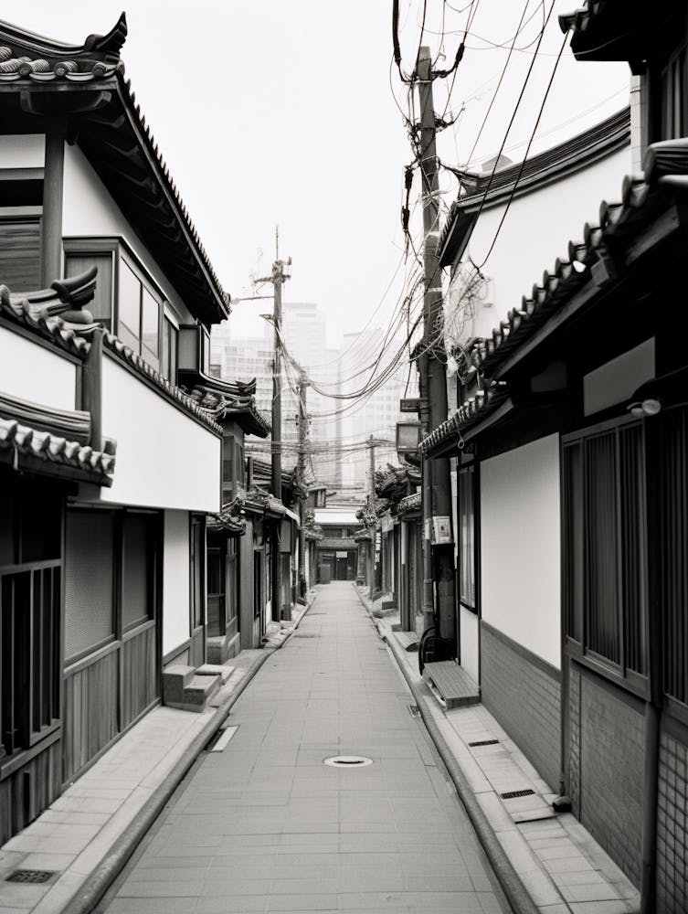 Seoul, South Korea, Black And White Old Photo 1