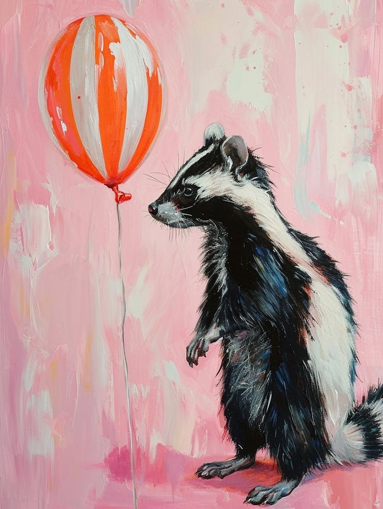 Cute Skunk 1 With Balloon
