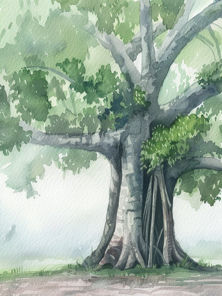 Banyan Tree Atmospheric Watercolour Painting 6