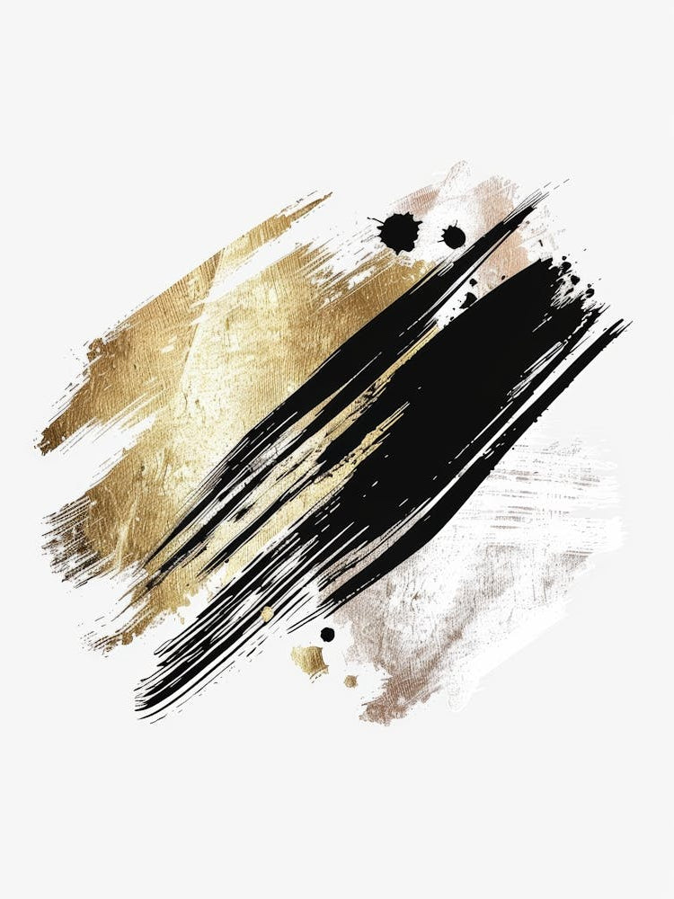 Gold And Black Brush Strokes 51