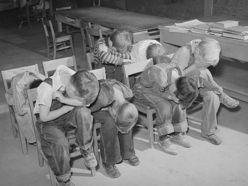 Schoolchildren Playing A Game At The Fsa (Farm Security Administration) Farm Workers Camp, Caldwell, Idaho By