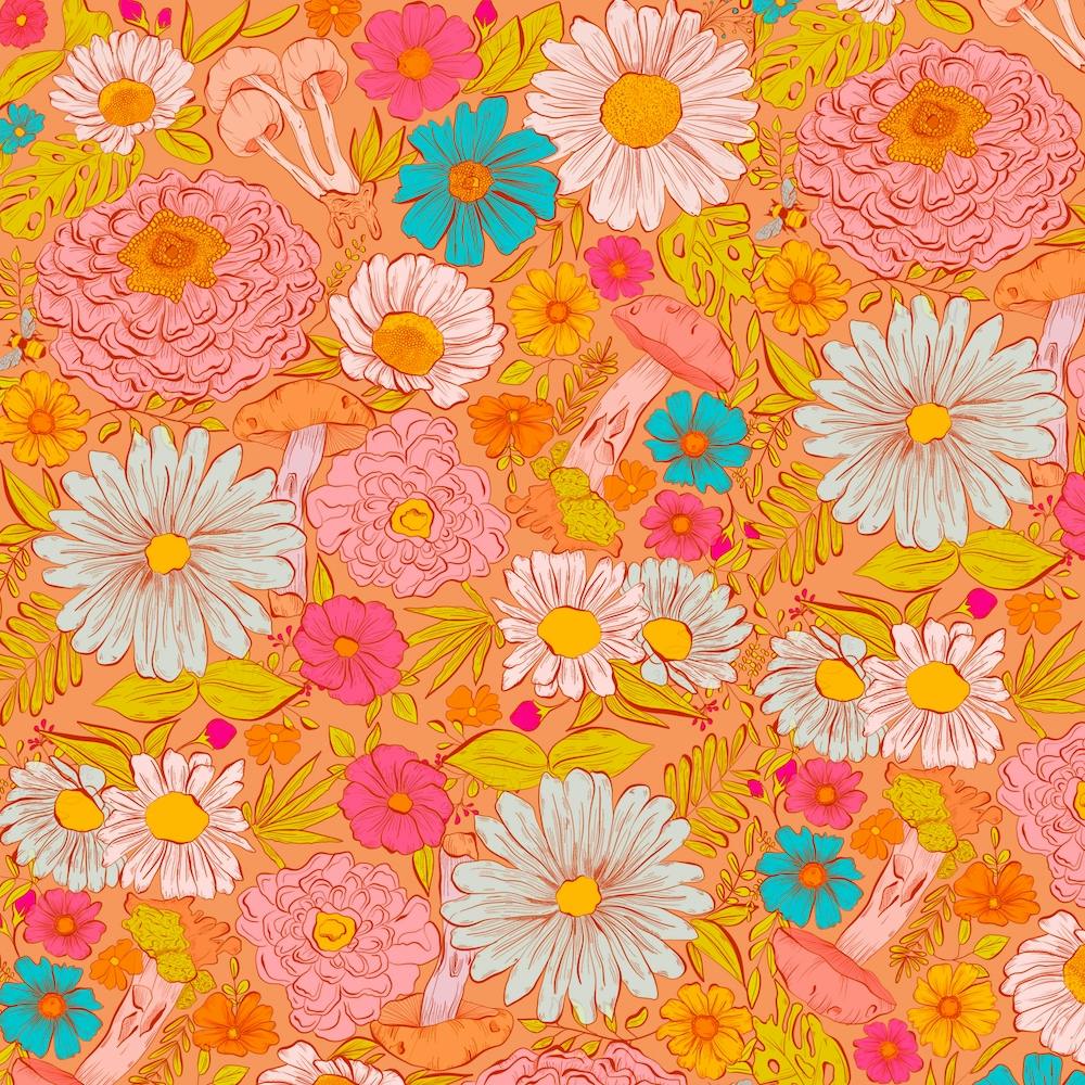 Retro Wildflowers Square