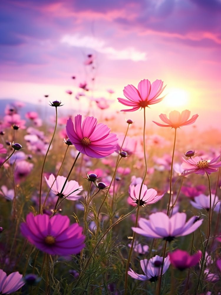 Cosmos Wilflower At Sunset In South Western Style  (4)