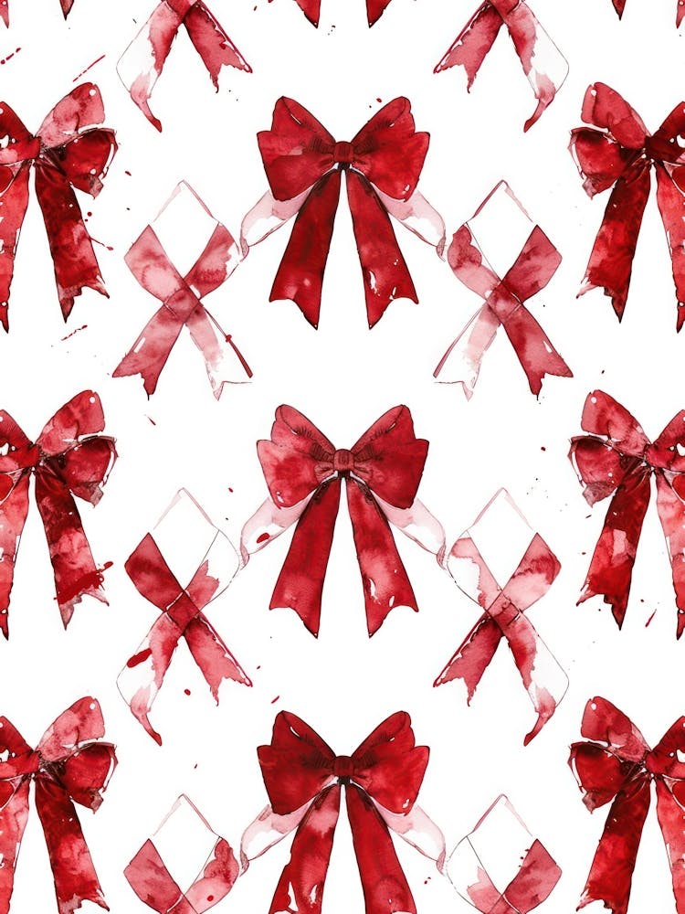 Dark Red Bows 1 Pattern