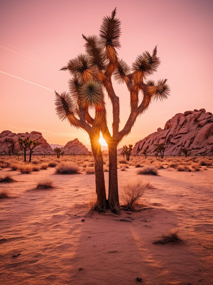  Photograph Of A Joshua Trees At Dawn In Desert 4