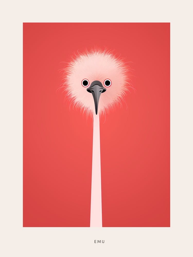 Minimalist Emu 1 Bird Poster