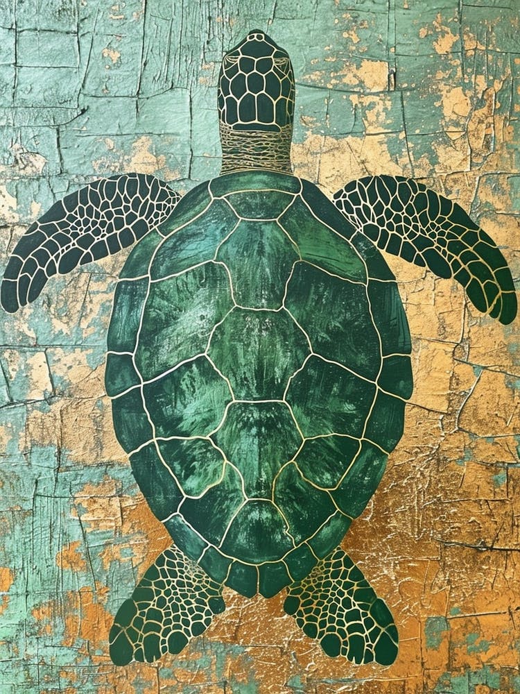 Ornamental Sea Turtle Wallpaper Style 7