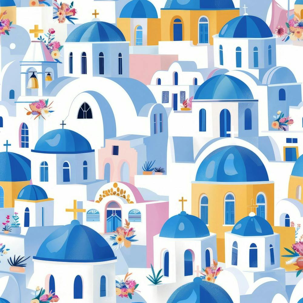 Greece Seamless Pattern