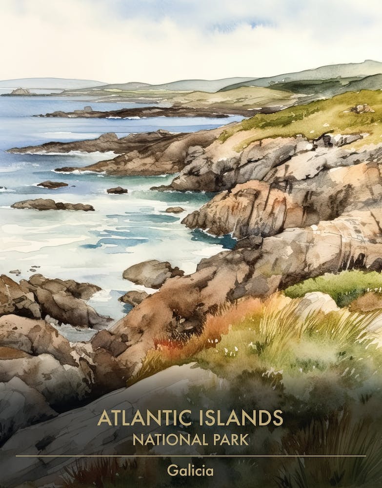 Atlantic Islands National Park Galicia Watercolour 3