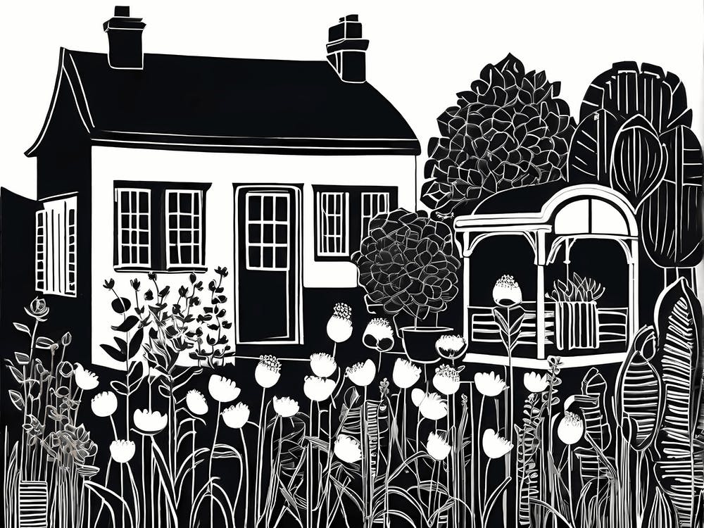 Lion cut inspired Black and white Garden plants & flowers art, Gardening art, Garden 221