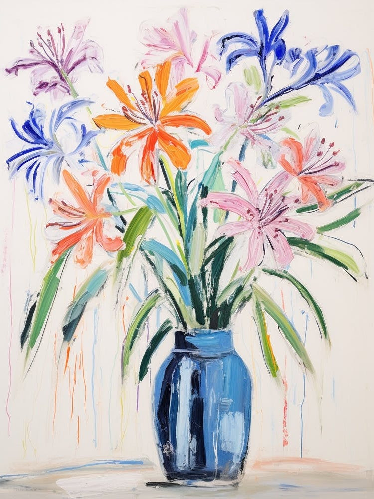 Flower Painting Fauvist Style Agapanthus 1