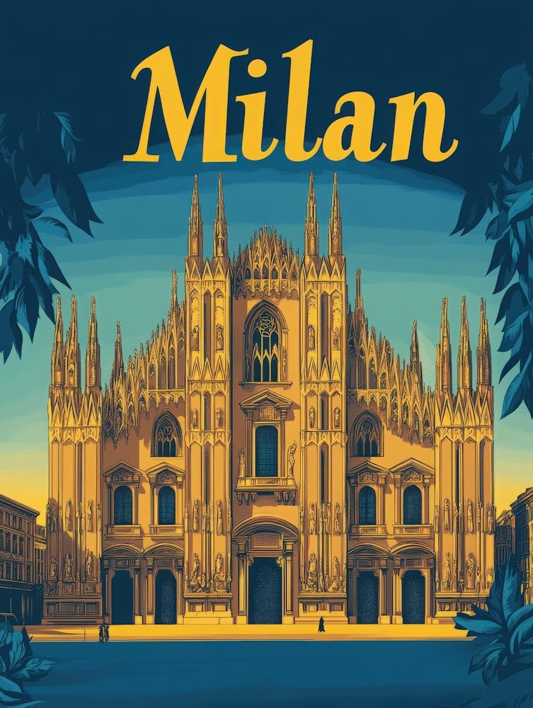 Aihrgdesign A Vintage Travel Poster Of Milan 1