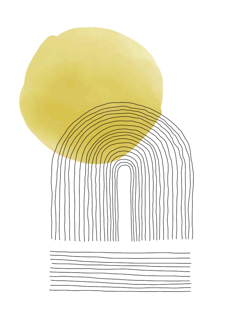 Yellow And Grey Abstract Seascape