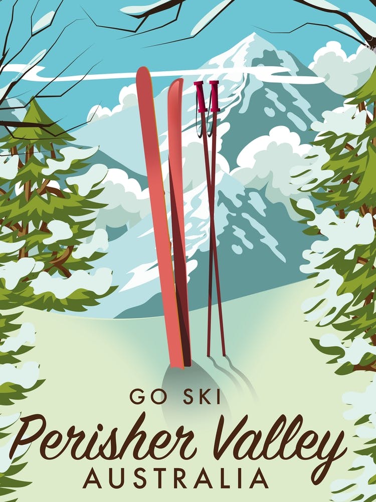 Perisher Valley Australia Ski poster