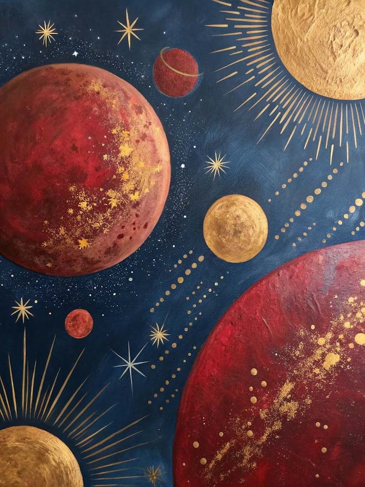 Planets In Space Hallway Canvas Print 3