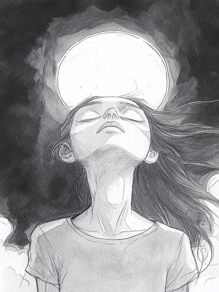 Girl With Head In Clouds