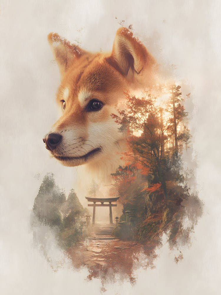 Impressive Shiba Inu Double Exposure 11