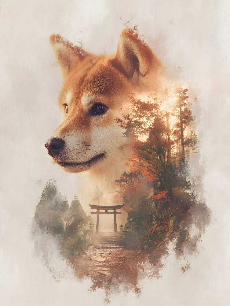 Impressive Shiba Inu Double Exposure 11