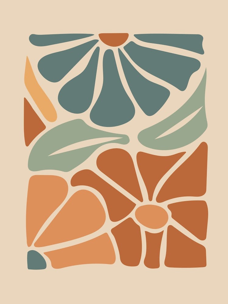Warm Abstract Flowers