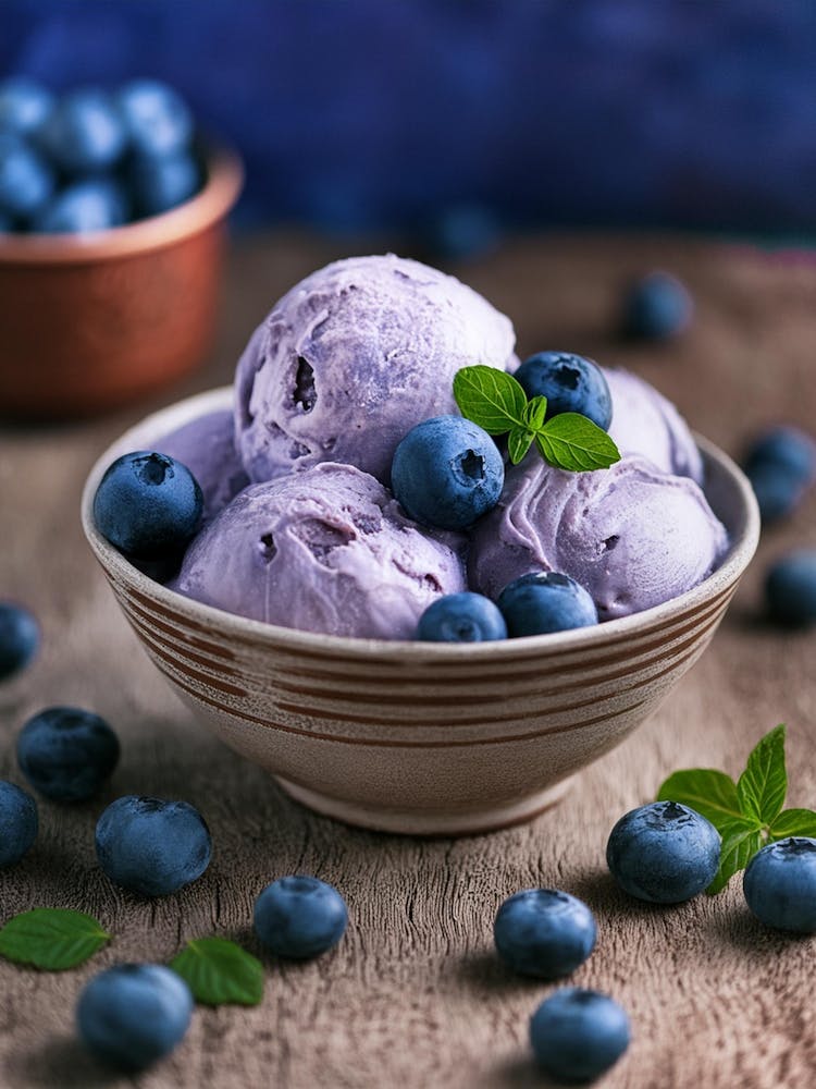 Blueberry Ice Cream With Chocolate