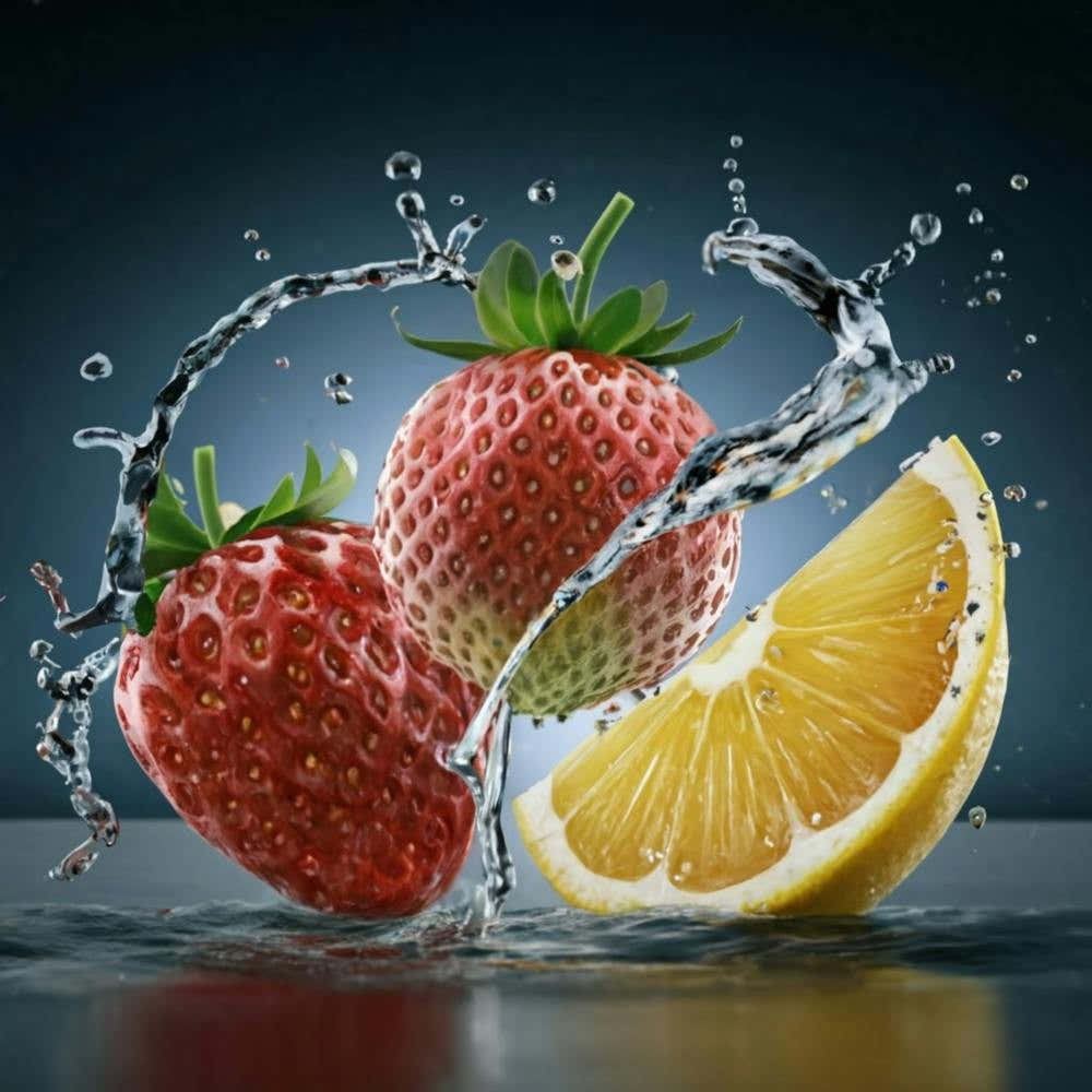 Splashing Strawberries