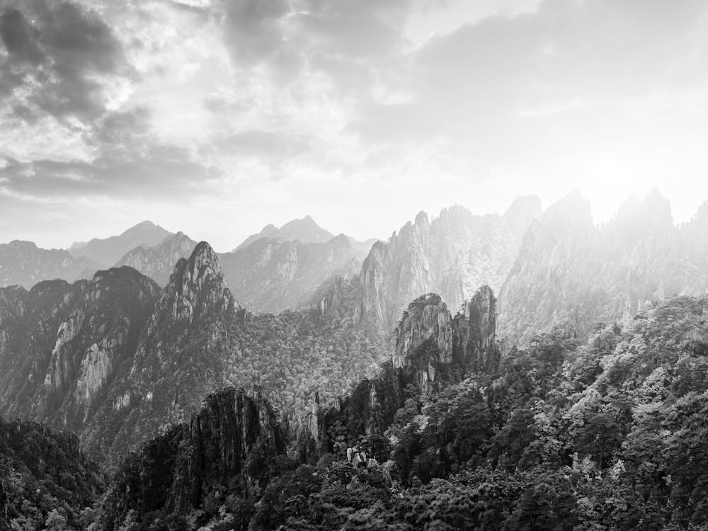 Black And White Mountain View