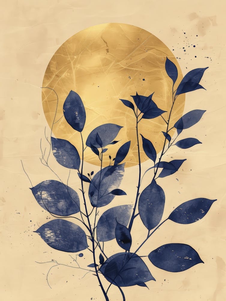 Blue Leaves Canvas Print 5