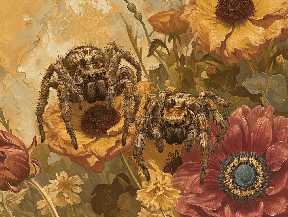 Floral Animal Illustration Spider 2