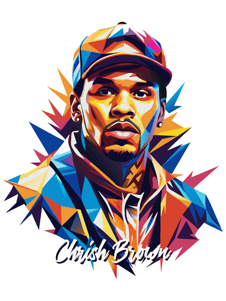 Chris Brown 03 Portrait Music WPAP Pop Art