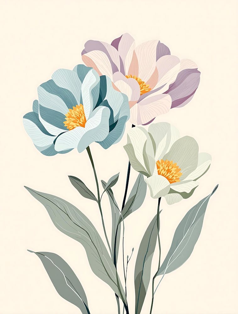 Tranquil Petals with a Modern Minimalist Aesthetic