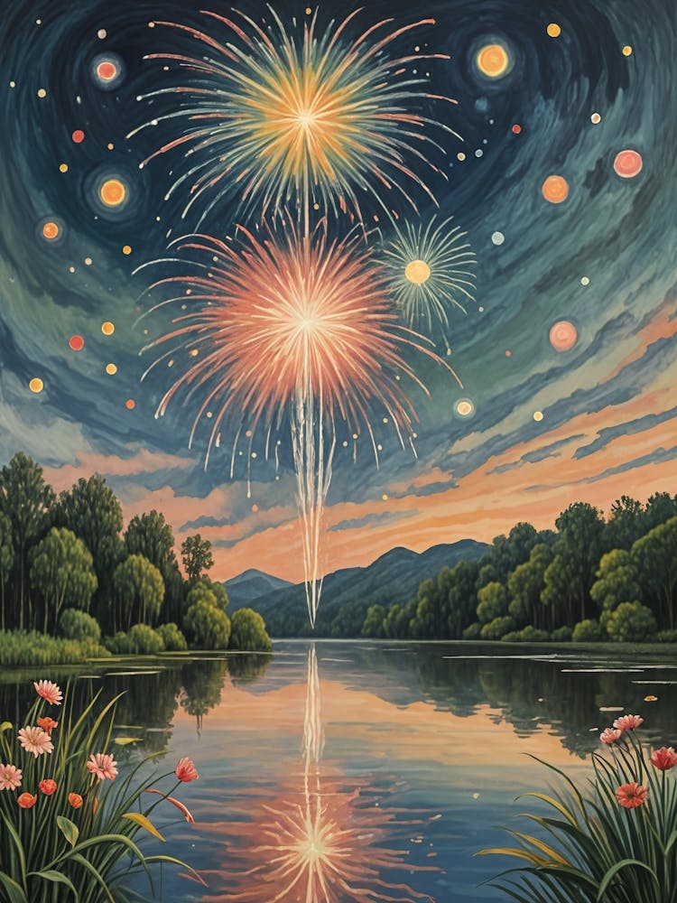 Feuerwerk über dem See Nr. 4