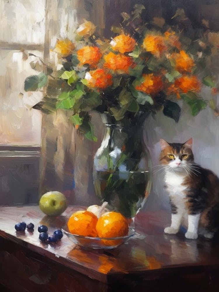 Hydrangea With A Cat 3