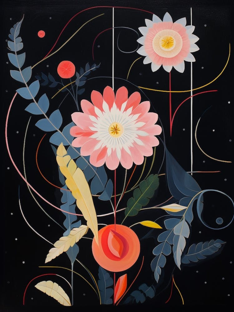 Everlasting Flower 1 Hilma Af Klint Inspired Flower Illustration