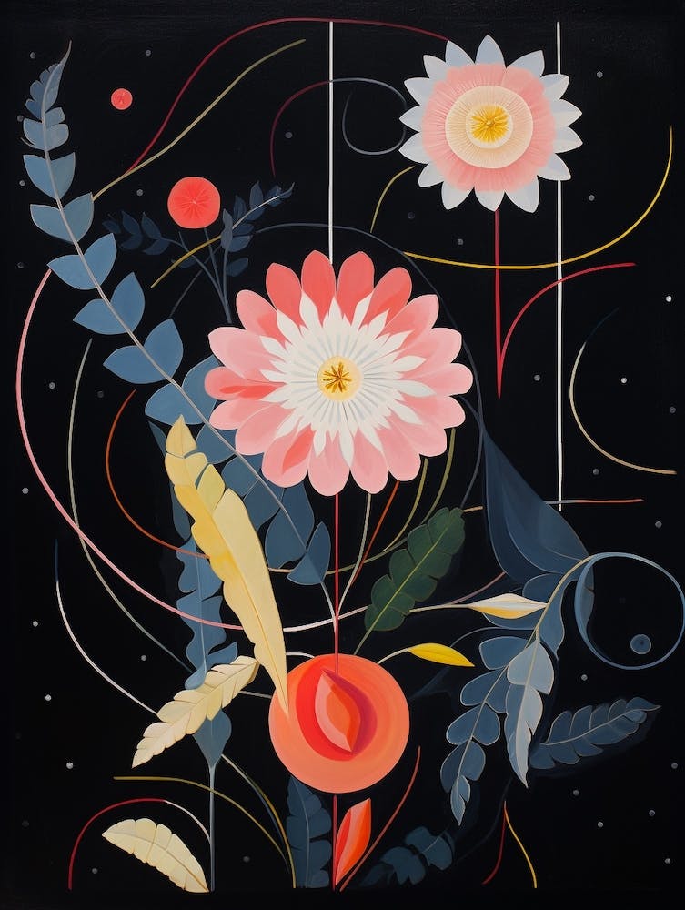 Everlasting Flower 1 Hilma Af Klint Inspired Flower Illustration