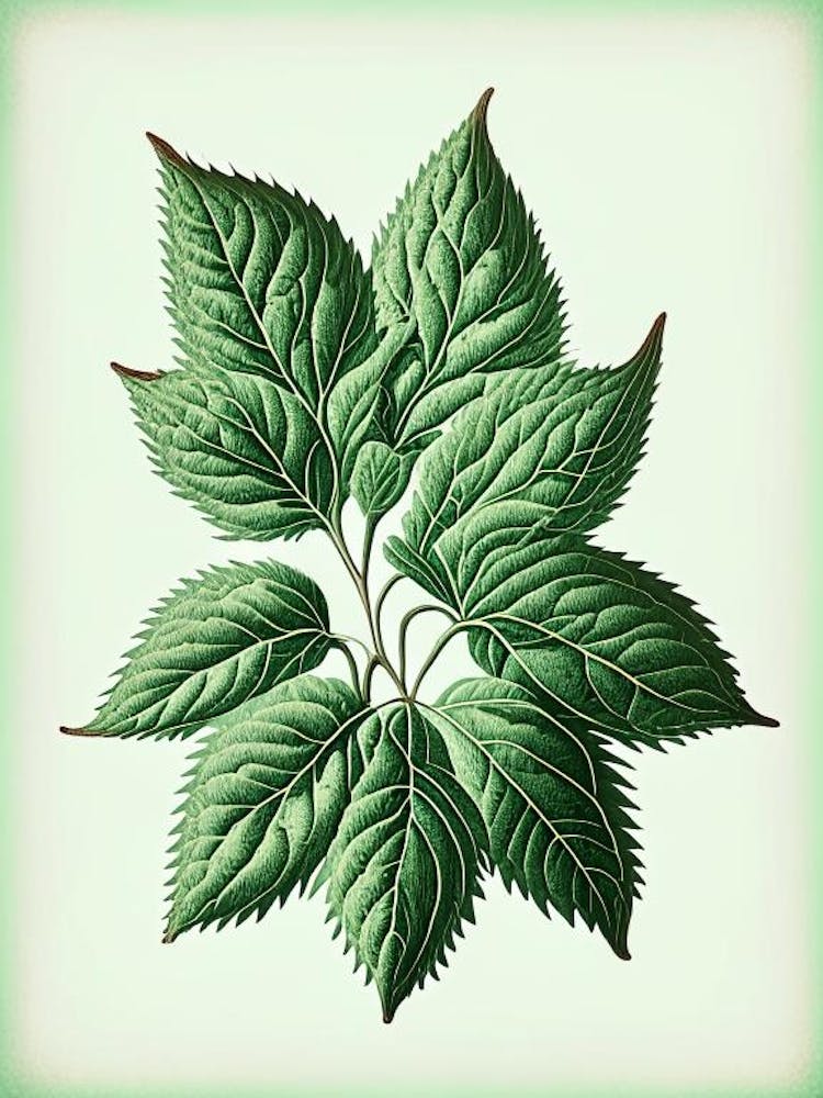 Mint Leaf Vintage Botanical 1