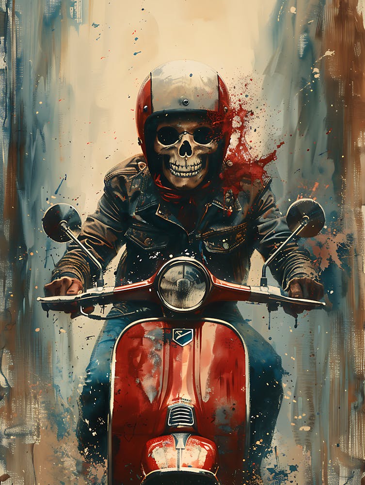 Skull On A Moped