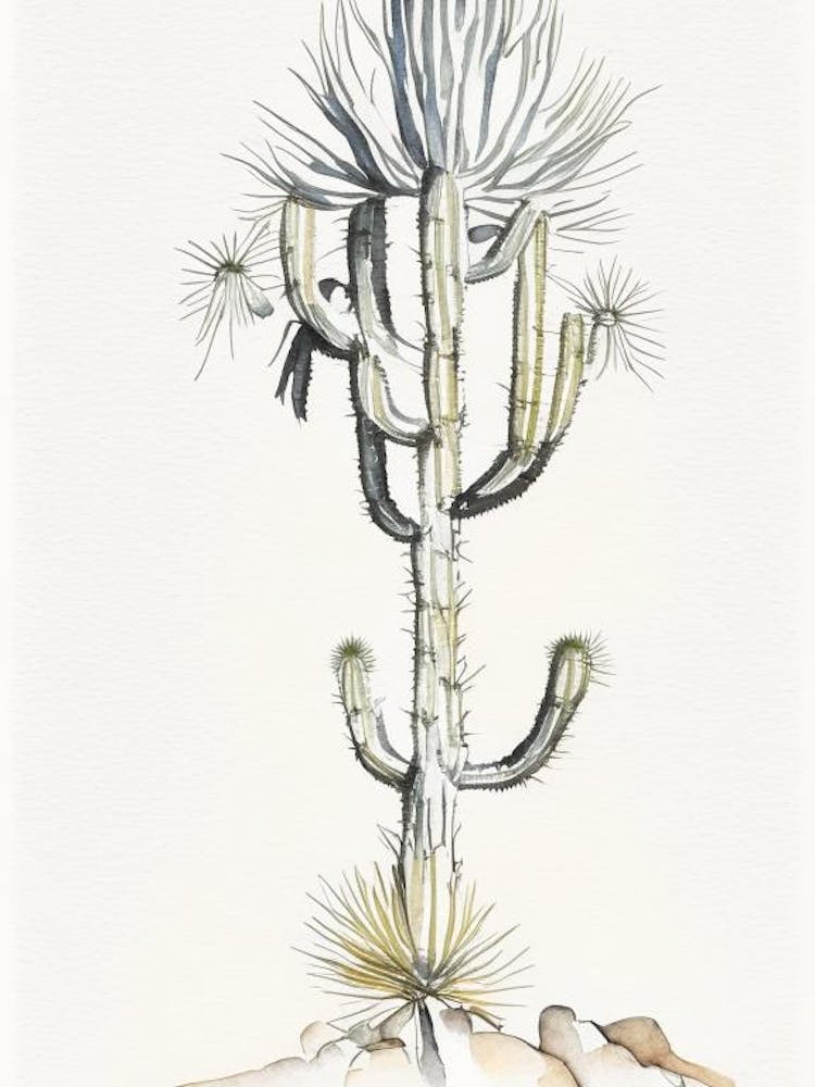 Torche d'Argent Joshua Tree Aquarelle Minimaliste (1)
