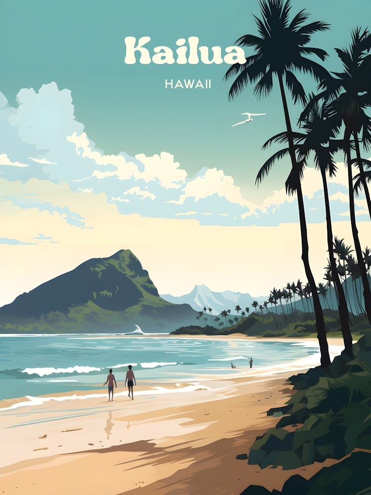 Kailua Hawaii Island Modern Travel Art