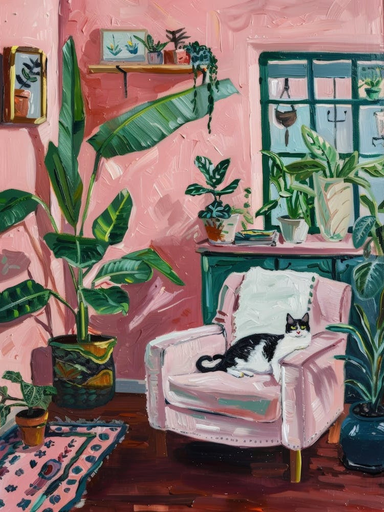Cat In Pink Chair 4