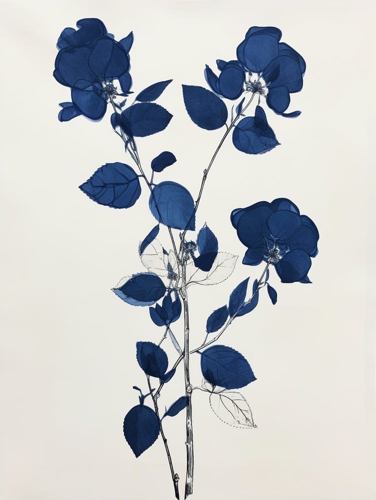 Blue Botanical Veronica Flower 4